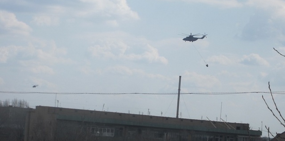 Вертолеты тушили пожар на окраине Южноуральска